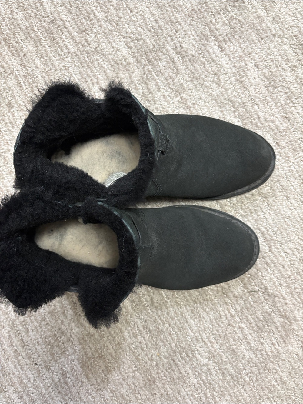 UGG Black Shearling-Lined Ankle Booties - Picture 2 of 4